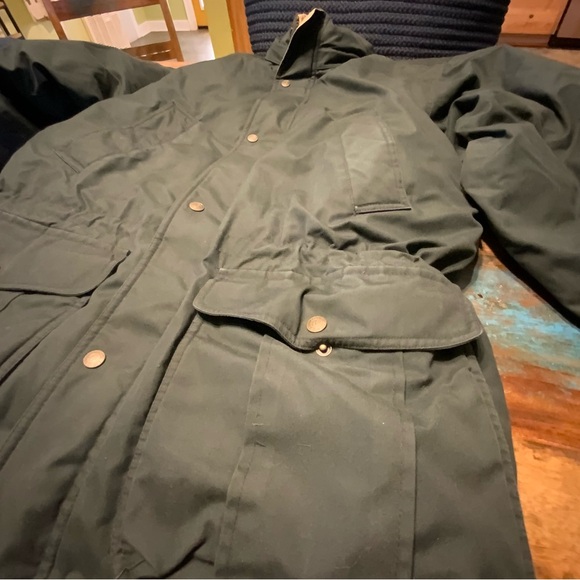 Lands' End Dark Green Military Jacket Removable Hood - Picture 3 of 6